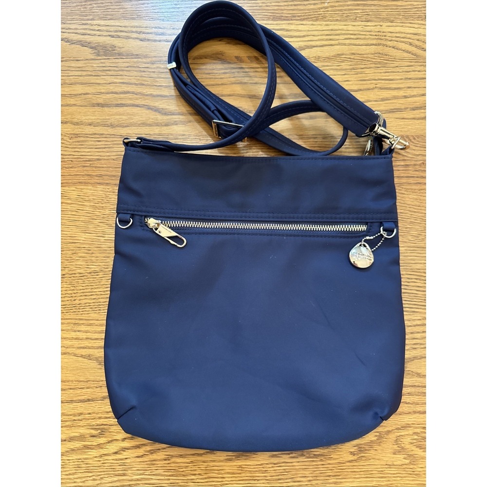 Travelon Navy Crossbody Bag with Gold Hardware